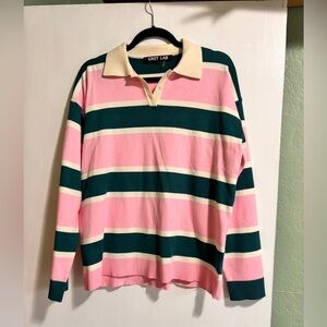 Anthropologie Grey Lab Striped Polo Sweater